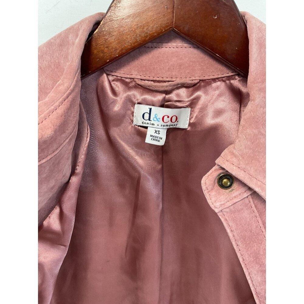 D&Co Womens XS Leather Jacket In Dusty Rose Pink With Polyester Lining - Picture 4 of 8